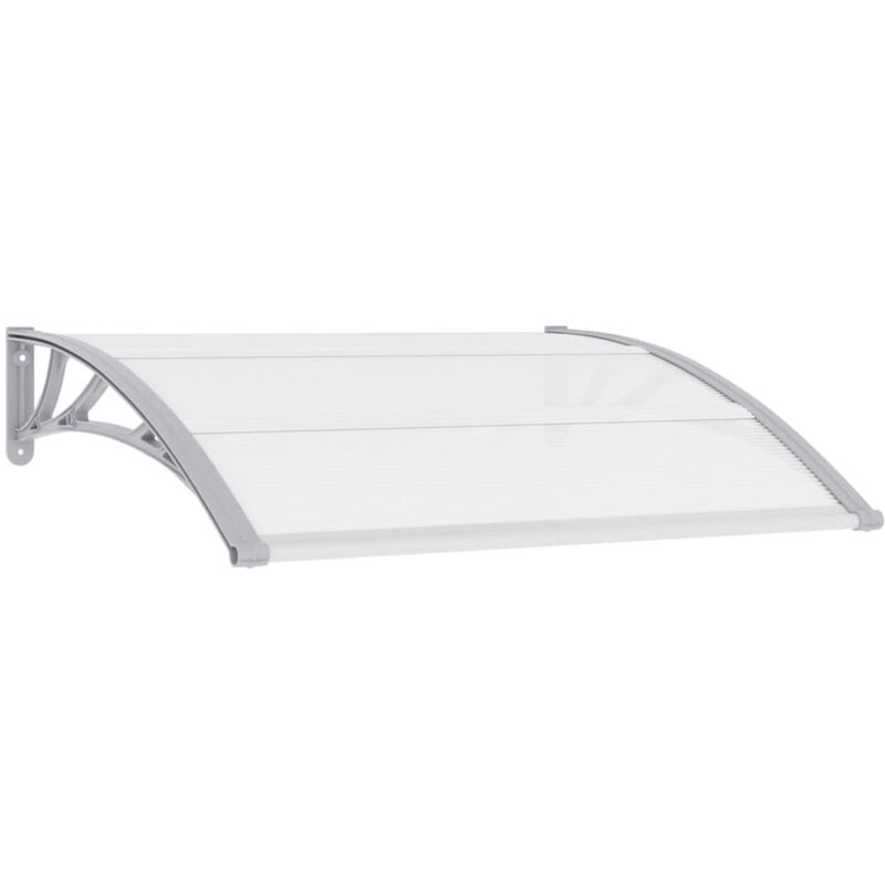 Auvent de porte Gris et transparent 120x80 cm PC