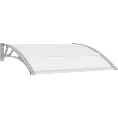 Auvent de porte Gris et transparent 120x80 cm PC