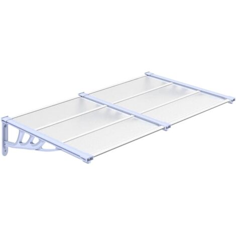 Auvent de porte Gris et transparent 152,5x90 cm Polycarbonate