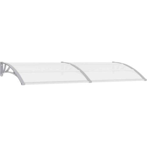 Auvent de porte Gris et transparent 240x75 cm PC