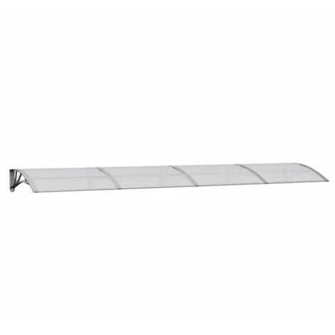Auvent de porte Gris et transparent 350x75 cm Polycarbonate