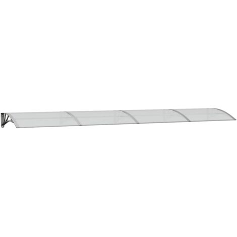 Auvent de porte Gris et transparent 400x75 cm Polycarbonate