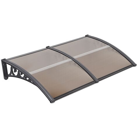 Auvent de porte marquise d'accueil teintée 100*200 cm, abri banne entree Ombre Protection