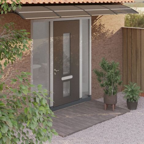 Auvent de porte  Marquise de porte Noir 400x80 cm Polycarbonate 66871