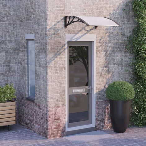 Auvent de porte  Marquise de porte Noir et transparent 80x80 cm Polycarbonate 32945