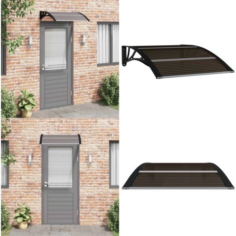 Auvent de porte Noir 100x75 cm Polycarbonate - Auvent De Porte - Abri Porte - Protection Contre La Pluie - Store Extérieur - Porch Canopy - Home & Living