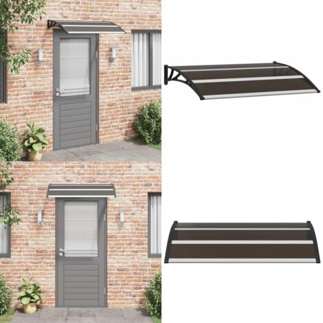 Auvent de porte Noir 120x75 cm PC - Auvent De Porte - Abri Porte - Protection Solaire - Store Extérieur - Ombrage Terrasse - Home & Living