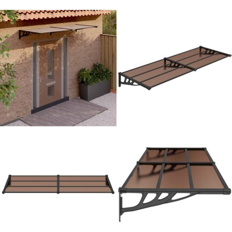 Auvent de porte Noir 239x90 cm Polycarbonate - Auvent De Porte - Abri Porte - Protection Météo - Porch Canopy - Store D'extérieur - Home & Living