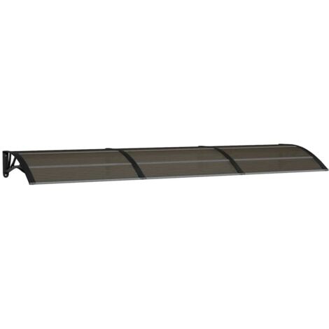Auvent de porte Noir 300x75 cm Polycarbonate