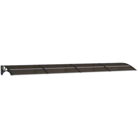 Auvent de porte Noir 350x75 cm Polycarbonate
