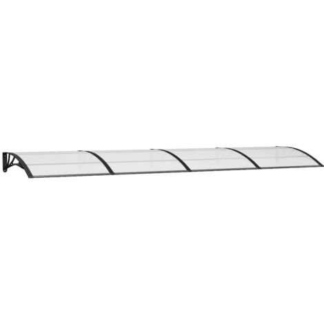 Auvent de porte Noir 400x100 cm Polycarbonate