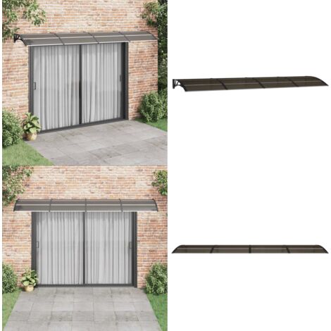 Auvent de porte Noir 400x100 cm Polycarbonate - Auvent De Porte - Abri Porte - Protection Pluie - Store Extérieur - Couverture Porte - Home & Living
