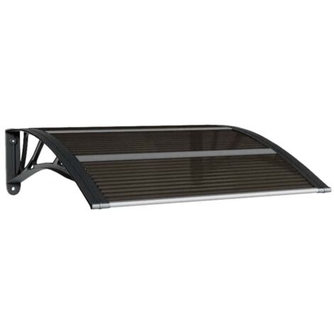 Auvent de porte noir 80 x 75 cm en polycarbonate