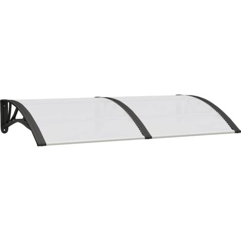 Auvent de porte Noir et transparent 150x75 cm Polycarbonate