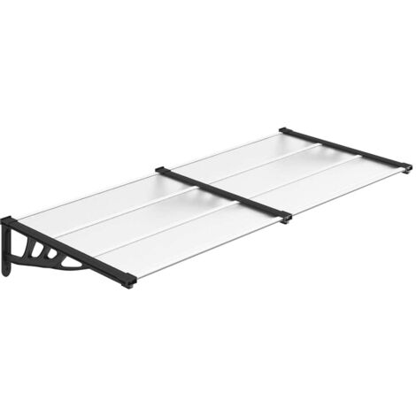 Auvent de porte Noir et transparent 199x90 cm Polycarbonate