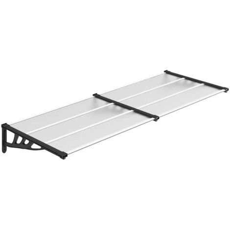 Auvent de porte Noir et transparent 239x90 cm Polycarbonate