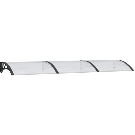Auvent de porte Noir et transparent 300x75 cm Polycarbonate