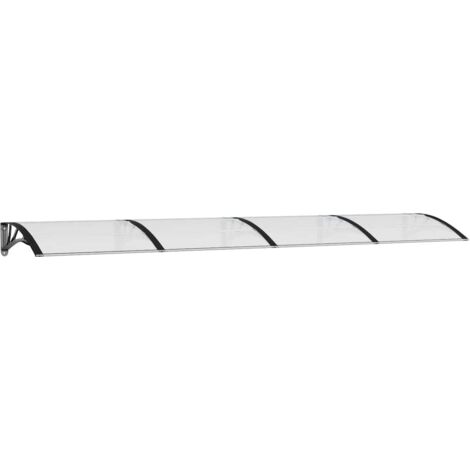 Auvent de porte Noir et transparent 350x75 cm Polycarbonate