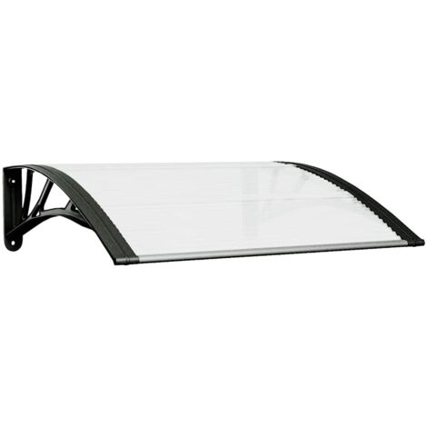 Auvent de porte Noir et transparent 80x75 cm Polycarbonate