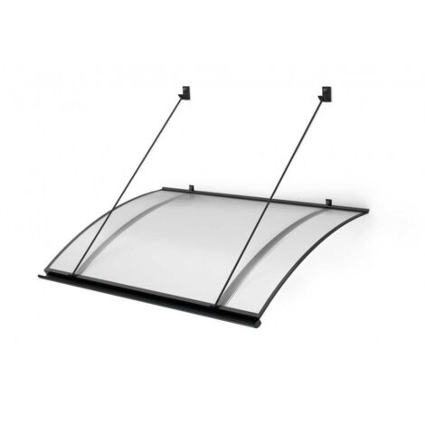 Auvent De Porte Oderen Aluminium Polycarbonate Gris Anthracite