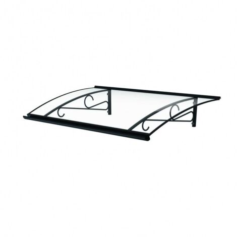 Auvent De Porte Retro Bavella Metal Polycarbonate Gris Anthracite