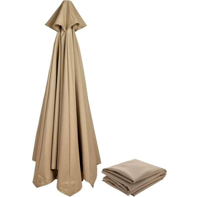 Auvent de rechange pour parasol de terrasse - 3 m - Épais et résistant - Avec 6 baleines - Pour extérieur/Jardin