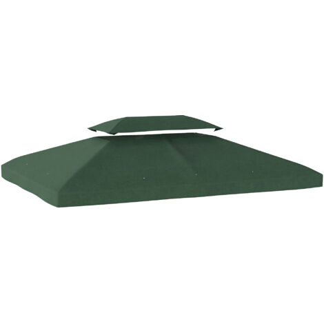 Auvent de remplacement 4x3 m avec double trou de drainage du toit et protection UV uniquement L’auvent N’INCLUT PAS de cadre vert
