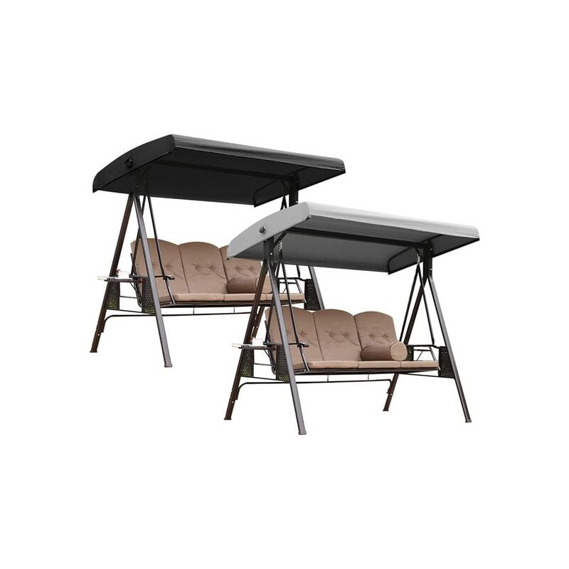 Auvent de remplacement pour balancelle de patio, 190 x 120 cm, imperméable, revêtement argenté Oxford, pour jardin, terrasse, cour, parc, porche