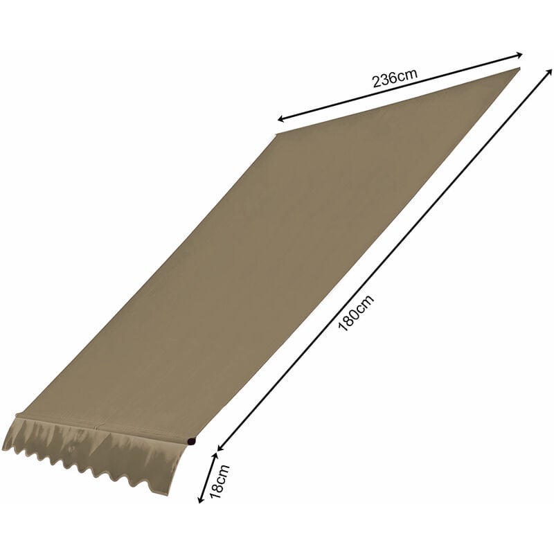 Couverture de remplacement pour auvents à pince 250x130cm Beige Couverture de remplacement pour auvents de balcon