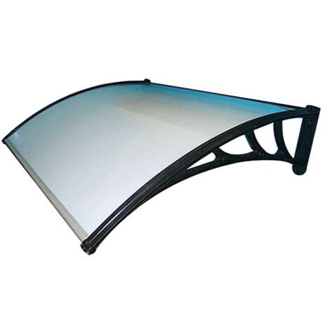 Auvent exte'rieur en polycarbonate transparent cm.100x120 avec supports en plastique
