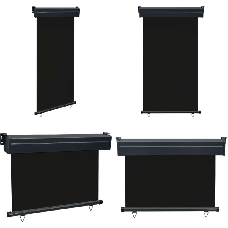 Auvent latéral de balcon 105x250 cm noir - Parasol Balcon - Auvent Lateral - Protection Solaire - Intimité Terrasse - Store Vertical - Home & Living