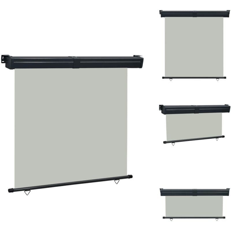 Auvent latéral de balcon 165x250 cm Gris - Parasol Balcon - Auvent Balcon - Protection Solaire - Intimité Balcon - Écran Solaire