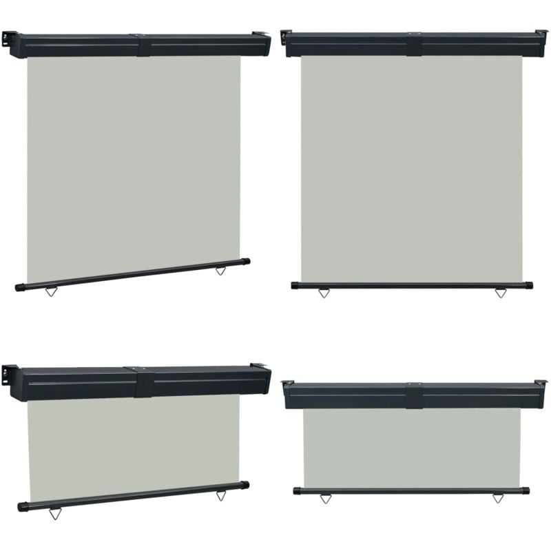 Auvent latéral de balcon 165x250 cm Gris - Parasol Balcon - Auvent Balcon - Protection Solaire - Intimité Balcon - Écran Solaire - Home & Living