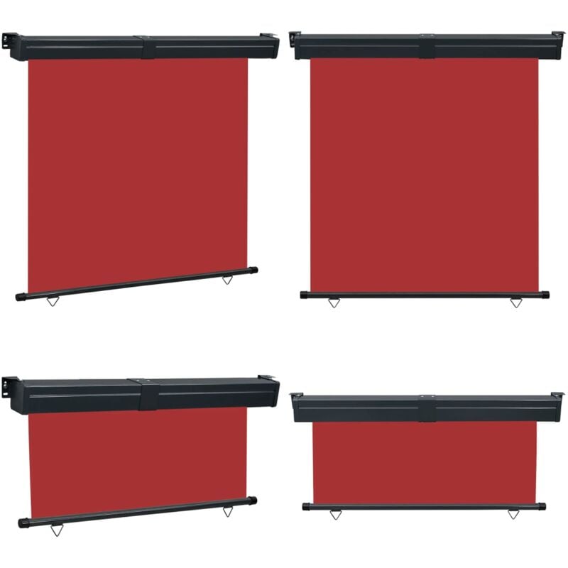 Auvent latéral de balcon 165x250 cm Rouge - Parasol Balcon - Auvent Balcon - Protection Solaire - Intimité Balcon - Écran Solaire - Home & Living