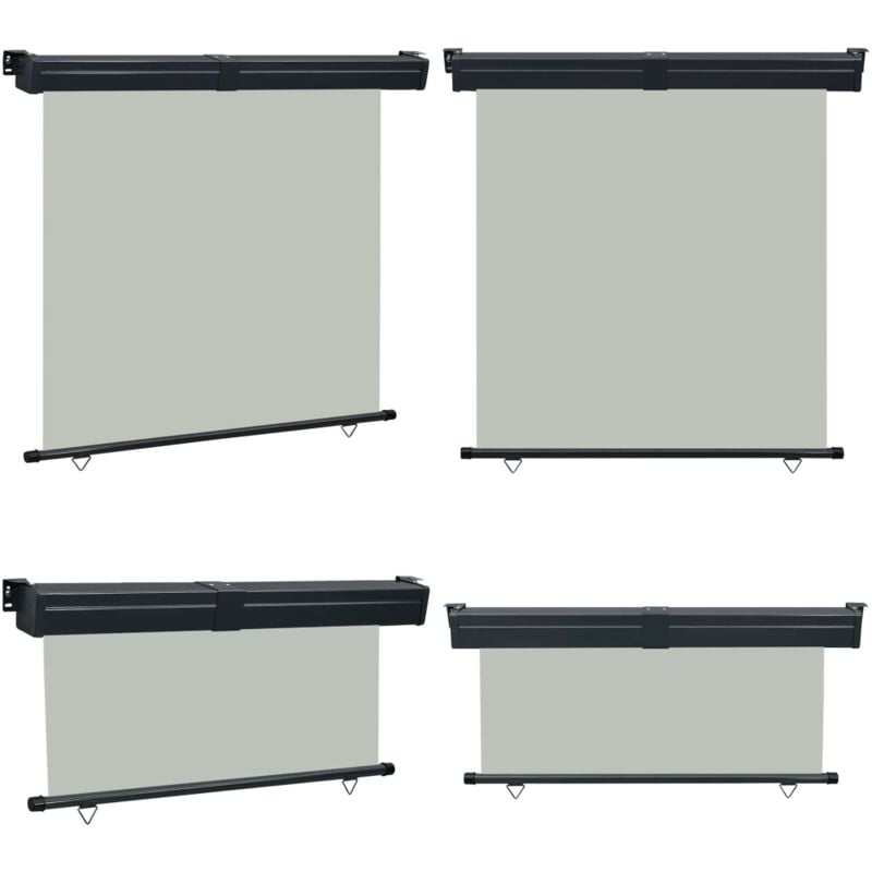 Auvent latéral de balcon 175x250 cm Gris - Parasol De Balcon - Auvent De Balcon - Protection Solaire - Intimité Balcon - Écran De Balcon - Home &