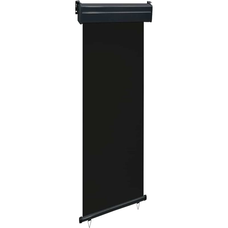 Auvent Latéral de Balcon Noir 60x250 cm
