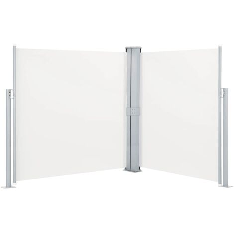 Auvent latéral double rétractable de patio 170x600 cm Crème