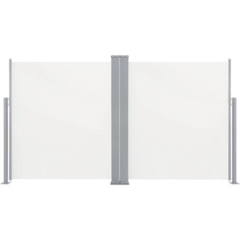 Auvent latéral double rétractable de patio 170x600 Crème
