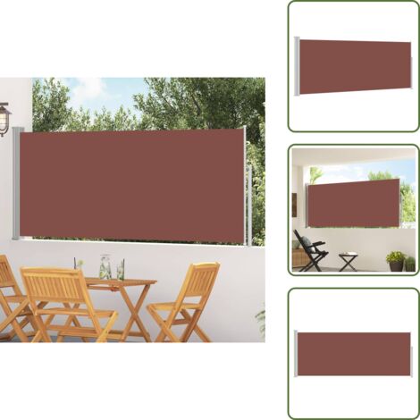 Auvent latéral rétractable 120 x 300 cm Marron - Auvent Latéral - Auvents Latéraux - Paravent De Balcon - Paravents De Balcon