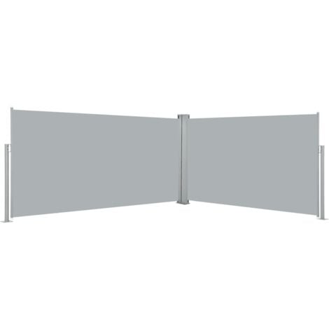Paravent double retractable gris 6x1,6m - L'Outilleur Aubagnais