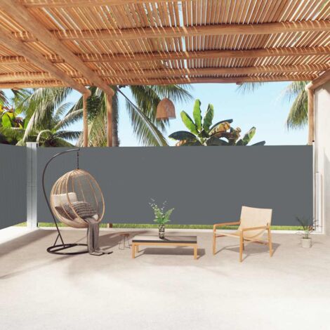 Auvent latéral rétractable de Jardin,Marquise,Store Banne,Anti-UV Anthracite 180x1000 cm -FR89715