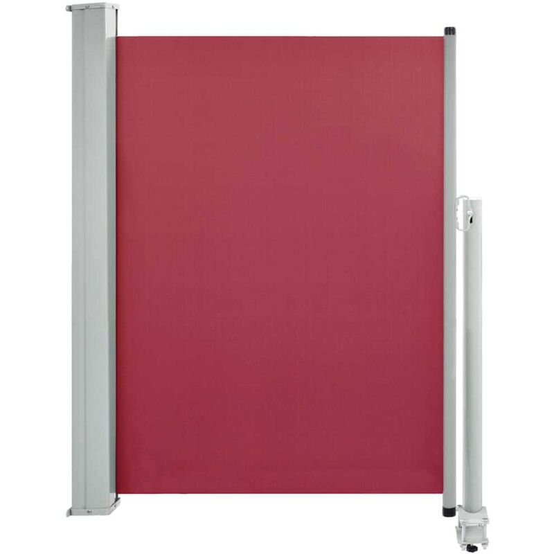 Auvent latéral rétractable de patio 100x300 cm Rouge