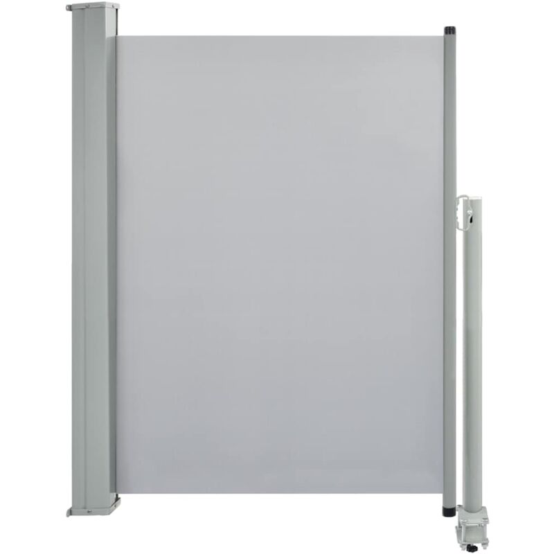Auvent latéral rétractable de patio 100 x 300 cm Gris