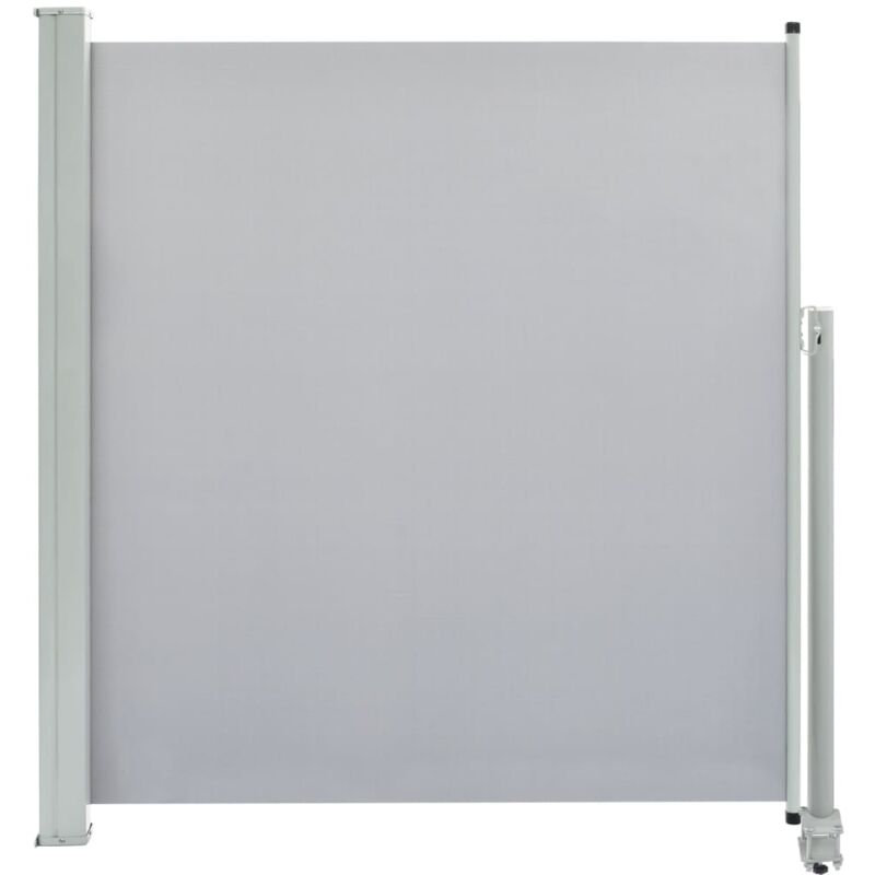 Auvent latéral rétractable de patio 140 x 300 cm Gris