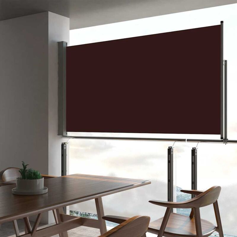 Auvent latéral rétractable de patio 160x300 cm Marron