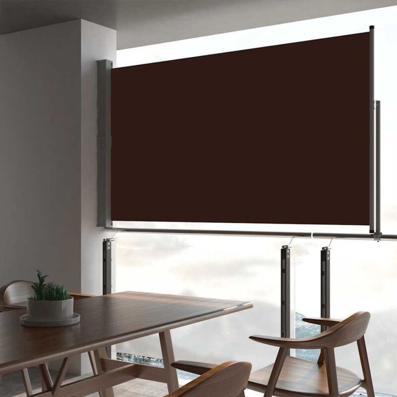 Auvent latéral rétractable de patio 140 x 300 cm Marron