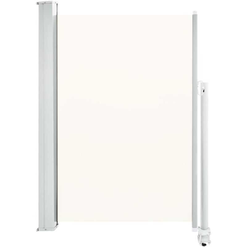 Auvent latéral rétractable de patio 120 x 300 cm Blanc cassé - Vidaxl