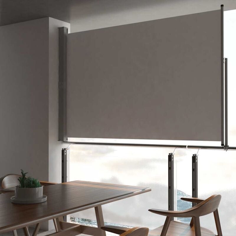 Auvent latéral rétractable de patio 160 x 300 cm Gris Vidaxl