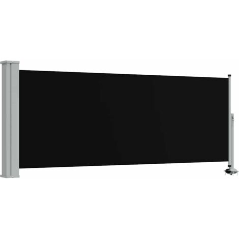 Auvent latéral rétractable de patio 100 x 300 cm Noir