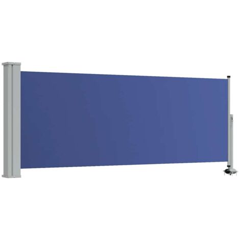 Auvent latéral rétractable de patio 100x300 cm Bleu